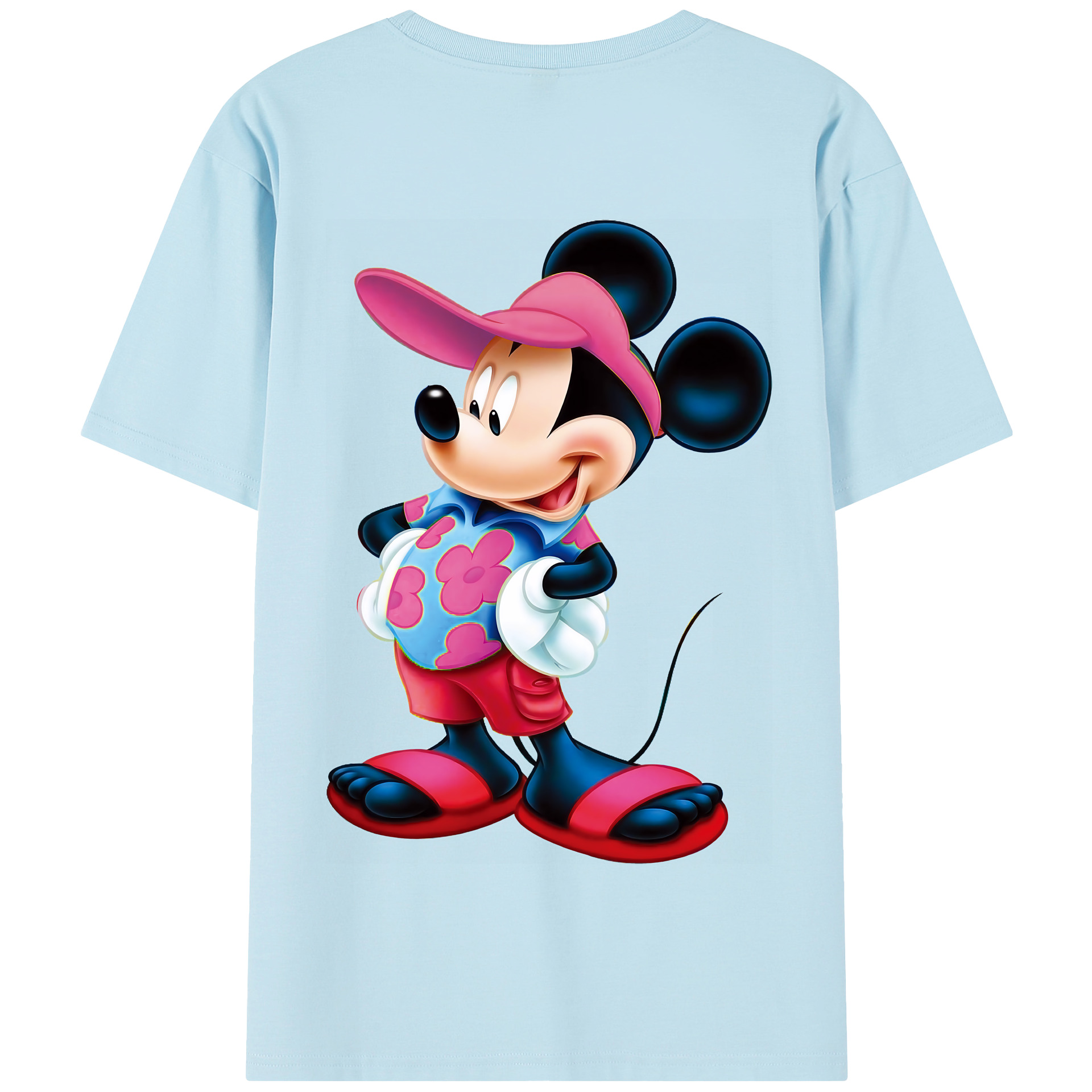 （画像用） ミッキーマウス Mickey Mouse 綿100％半袖Tシャツ（背面プリント）